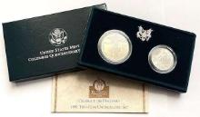 1992 U.S. Mint Columbus Quincentenary UNC Silver Dollar Commemorative Set (2-coins)