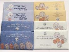 (2) 1989 UNC Mint Sets (2) 1990 UNC Mint Sets (2) 1991 UNC Mint Sets (2) 1998 UNC Mint Sets (8-sets