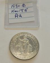 1930 B 1 Dollar British Trade Dollar Silver Coin