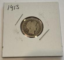 1913 Liberty Head Barber Dime Coin