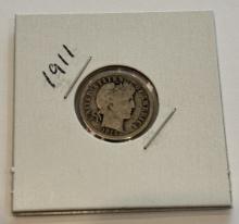 1911 Liberty Head Barber Dime Coin