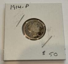 1914-P Liberty Head Barber Dime Coin