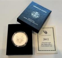 2012 US Mint American Eagle One Ounce Silver Uncirculated Coin - in box