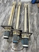 Set of three Savino Barbera vertical centrifugal pump 60Hz and Reliance Electric SXT
