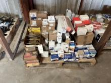 Pallet of Fuel Filters, Air Filters, Wheel Weights