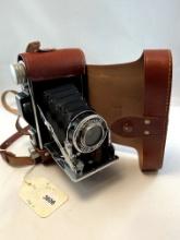Foldex 20 Camera Used Pho-Tak Corp c.1940-1950 With Leather Case