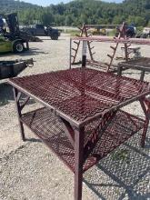 Red Metal Mesh Table