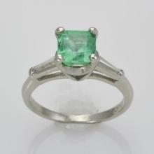Platinum Estate 6 x 6 mm Colombian Emerald and