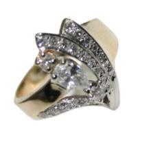 14k Gold 0.73ct Diamond Cluster Ring Size 9.2