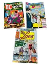 3- Vintage Comics, My Love Queen Size no. 1, DC Special no. 2 & Falling In Love no. 127
