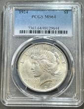 1924 Peace Dollar in PCGS MS64 Holder