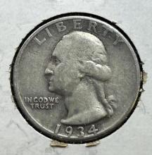1934-D Washington Quarter, 90% silver