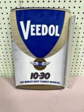 Veedol 10-30 Flange Sign, double sided, 18.5 inches tall