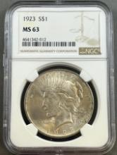 1923 Peace Dollar in NGC MS63 Holder