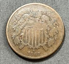 1868 US 2 Cent Piece