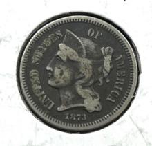 1873 US 3 Cent Nickel