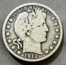 1912-D Barber Half Dollar, 90% Silver