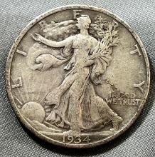 1934 US Walking Liberty Half Dollar, 90% Silver