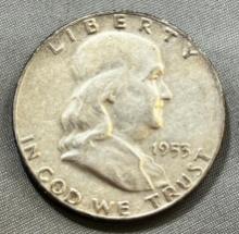 1953 Benjamin Franklin Half Dollar, 90% Silver