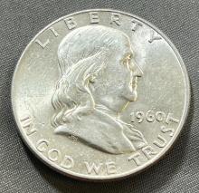 1960 Franklin Half Dollar, 90% Silver