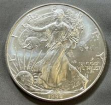 KEY DATE 1996 US Silver Eagle Dollar Coin, .999 Silver