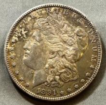 1891 Morgan Silver Dollar, 90% Silver