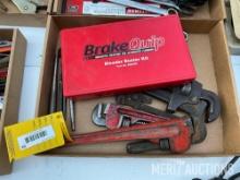 Quantity of pipe wrenches and crescent wrenches