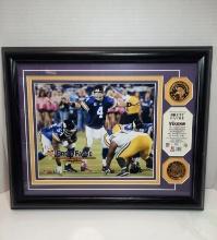 Minnesota Vikings Brett Favre Print and 24kt Gold Coins