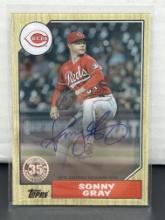 Sonny Gray 2022 Topps Clearly 1987 Deisgn Auto #87TBA-SG