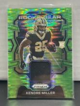 Kendre Miller 2023 Panini Prizm Rookie Gear Patch Neon Green Pulsar Prizm Parallel RC #RG-KM