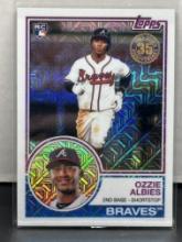 Ozzie Albies 2018 Topps Chrome Silver Pack 1983 Design Mojo Refractor Rookie RC Insert #26