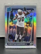 Christian Barmore 2021 Panini Donruss Optic Rated Rookie Silver Prizm RC #268