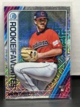 Aaron Civale 2020 Bowman Chrome Mega Rookie of the Year Fav Mojo Refractor Rookie RC Insert #ROYF-AC