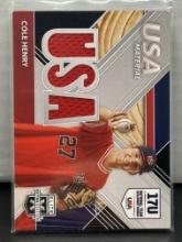 Cole Henry 2020 Panini Elite Extra Edition USA Material Patch Rookie #USAM-CO