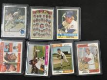 Lot of 7 Topps Vintage Cards - Kaat, Kingman, Santo, Koosman, Perez, Cubs Team
