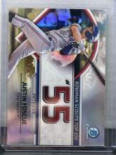 Justin Foscue 2023 Bowman Chrome Scouts Top 100 Refractor Insert #BTP-55