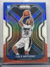 Cole Anthony 2020-21 Panini Prizm Red White Blue Prizm Rookie RC #292