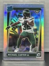 Michael Carter 2021 Panini Donruss Optic Rated Rookie Silver Prizm RC #235