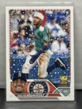 Julio Rodriguez 2023 Topps Holiday Rookie Cup Santa Hat Short Print #H26