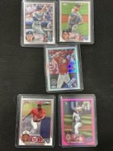 2023 Topps Chrome Lot of 5 - Trout Refractor Insert, Outman RC, Downs RC