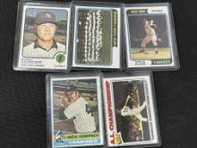 Lot of 5 Vintage New York Yankees Topps Cards - Murcer, Dempsey, Team Card