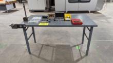 LOT OF ASSORTED TOOLING WITH METAL WORK TABLE