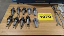 LOT OF ASSORTED, CAT40, TOOLING, WITH TOOLS AND MIST FILTER BAGS
