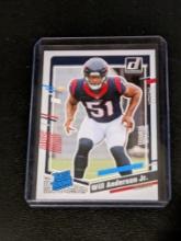 Will Anderson Jr Donruss Rated Rookie Auto #342 Texans