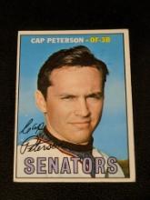Vintage 1967 Topps 387 Cap Peterson Washington Senators Vintage Baseball Card