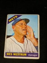 1966 WES WESTRUM NEW YORK METS MANAGER # 341 TOPPS VINTAGE BASEBALL CARD
