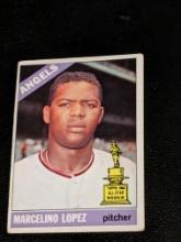 1966 Topps Baseball Card #155 Marcelino Lopez California Angels