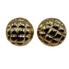 14K Gold Quilted Earrings