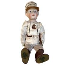 Antique Baseball Doll with Jointed Arms and Legs
