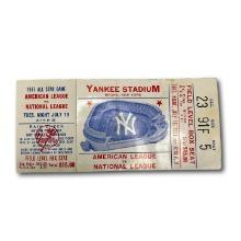 1977 All Star Game American League Vs National League Yankee Stadium Ticket